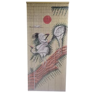 Crane Dance Beaded Bamboo Curtain