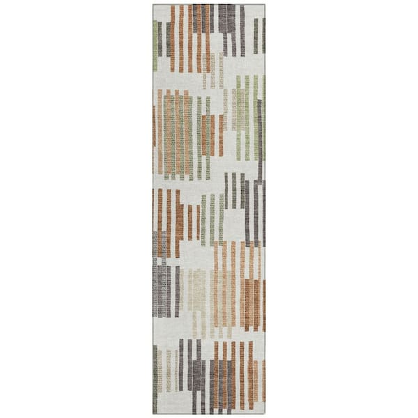 Chantille Machine Washable Indoor/Outdoor Abstract ACN2598 Ivory 2 ft. x 7 ft. Runner Rug