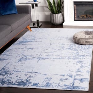 Tacoma Gray/Navy 6 ft. x 6 ft. Marble Square Area Rug