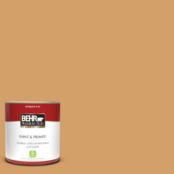 BEHR PREMIUM PLUS 1 qt. MQ4 08 Golden Aura Flat Low Odor Interior