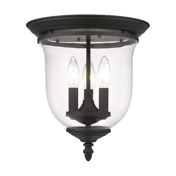 Cornwell 3 Light Black Flush Mount