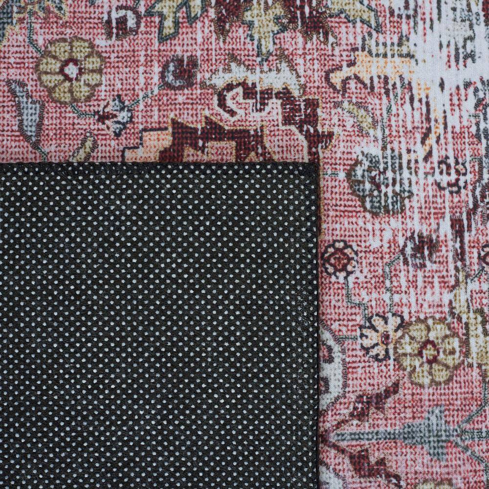 Tucson 6' x 6' Pink/Beige Synthetic Washable Area Rug
