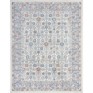 White 5 ft. 3 in. x 7 ft. 3 in. Wilton Collection Floral Pattern Persian Area Rug