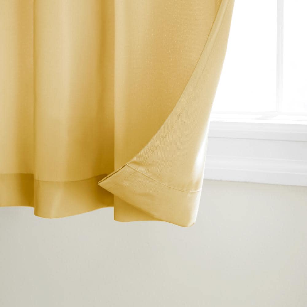 Sundress Yellow Light Filtering Polyester Grommet Curtain Panels, 54" x 84"