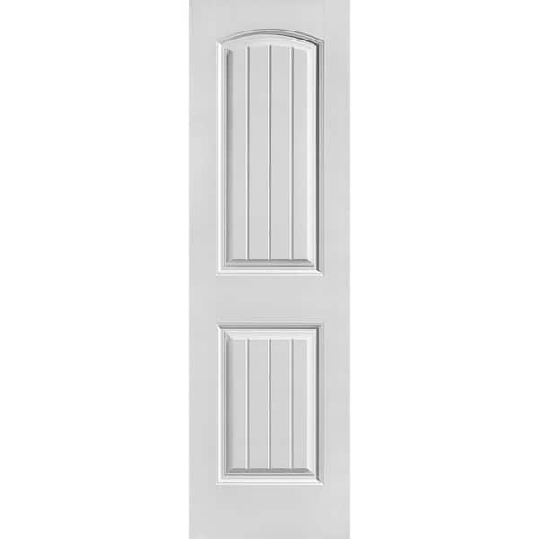 Masonite 24 in. x 80 in. 2 Panel Cheyenne Smooth Camber Top Plank Hollow Core Primed Composite Interior Door Slab