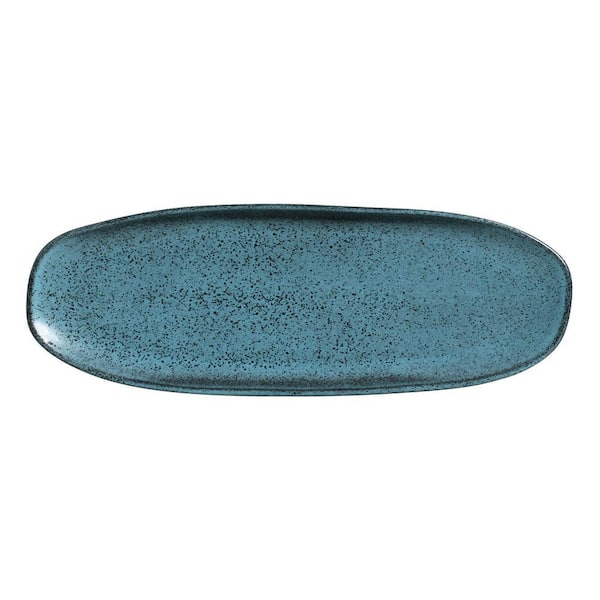 14.17 in. Night Sky Stoneware Shallow Oval Platter Large Organic (Set of 4)