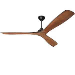 60 in. Ceiling Fan No Light in Walnut with 3 Blades and Remote