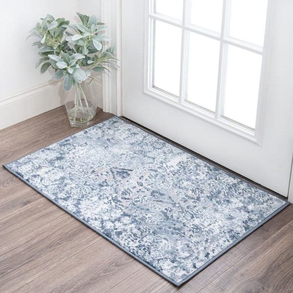 Nexus Floral Blue 2 ft. x 3 ft. Indoor Area Rug