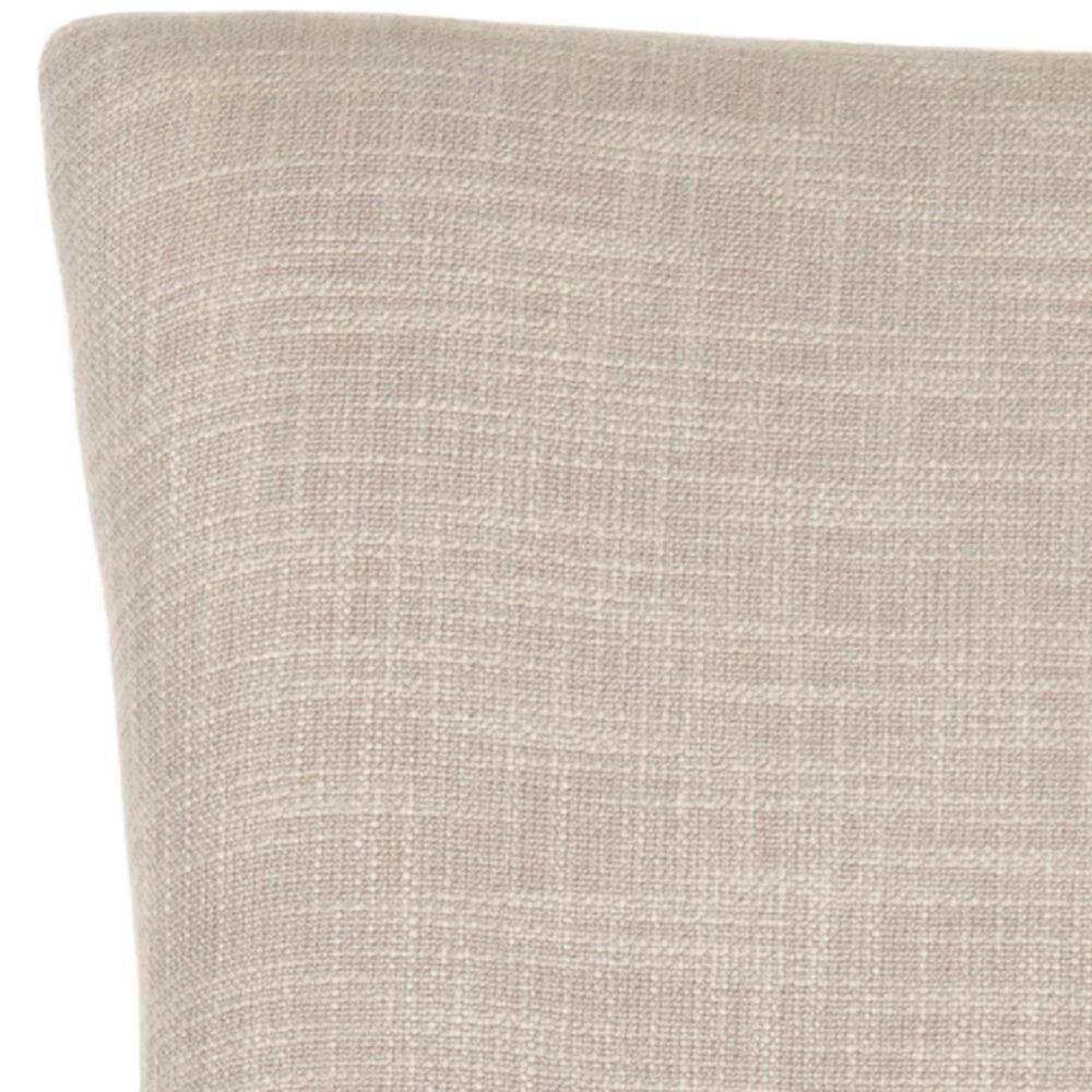 Gray Linen Upholstered Parsons Dining Chairs with Wood Legs, Set of 2