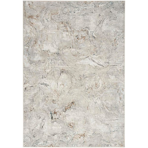 Nourison Glam Grey Multicolor 5 ft. x 7 ft. Abstract Contemporary Area Rug