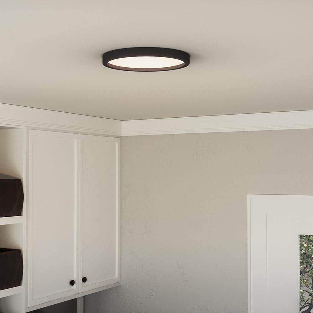 11" Black Aluminum LED Flush Mount Light