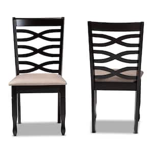 Lanier Sand and Dark Brown Fabric Dining Chair (Set of 2)