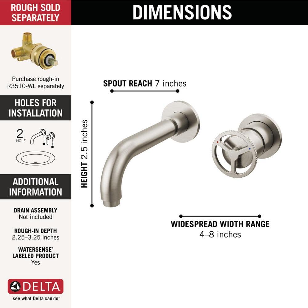 Contemporary Stainless Steel Wall-Mounted Bathroom Faucet