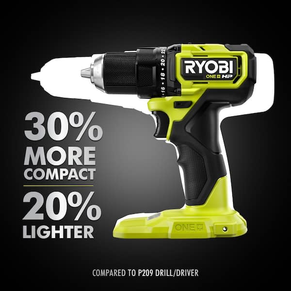i går Shredded fløjte RYOBI ONE+ HP 18V Brushless Cordless Compact 1/2 in. Drill and Impact  Driver Kit with (2) 1.5 Ah Batteries, Charger and Bag PSBCK01K - The Home  Depot