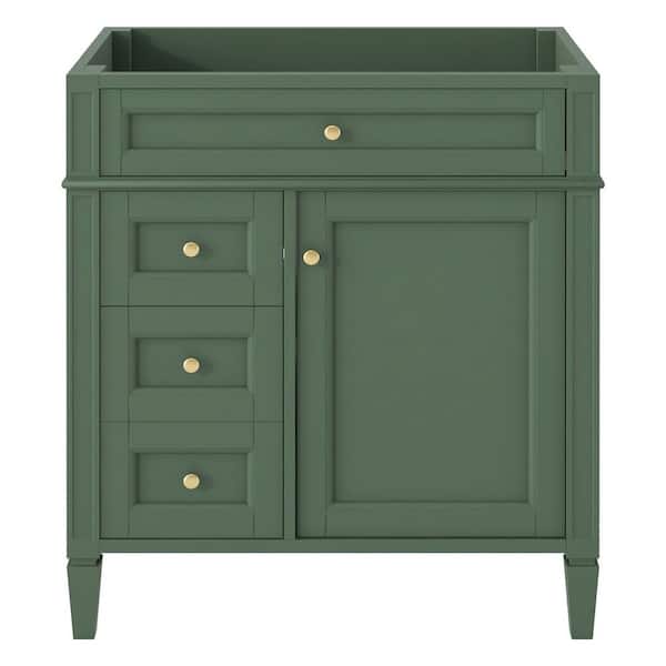 29.3 in. Bath Vanity Cabinet Without Top in Green Unassembled