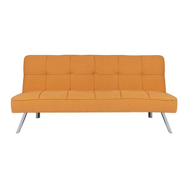 MAYKOOSH Tangerine Modern Futon Sofa Bed Convertible Futon with Linen