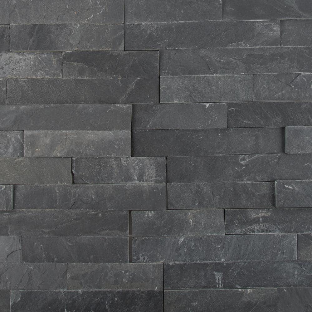 black stone wall tile