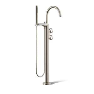 Components Single-Handle Claw Foot Tub Faucet with Handshower in Vibrant Brushed Nickel