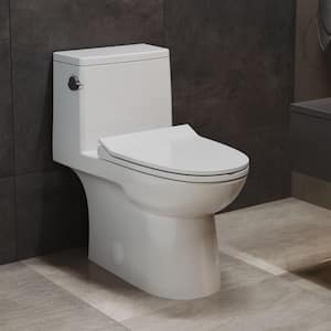 Daxton 1-piece 1.28 GPF Single Flush Elongated Toilet in Glossy White, Seat Included