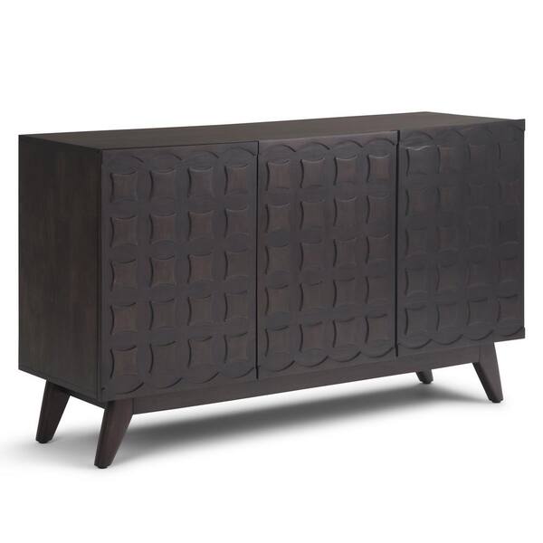 Simpli Home Wainwright 54 in. Wide Mid Century Modern Sideboard Buffet in Chestnut Brown