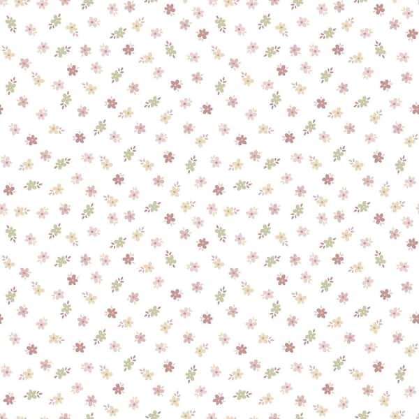 Unbranded Little Explorers 2-Pink 5-Leaf Flower Matte Finish Non-Pasted Non-Woven Wallpaper Sample