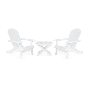 Carla White 3-Piece Wood Patio Conversation Set