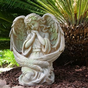 19 in. Tall Old World Guardian Angel Outdoor Garden Statue