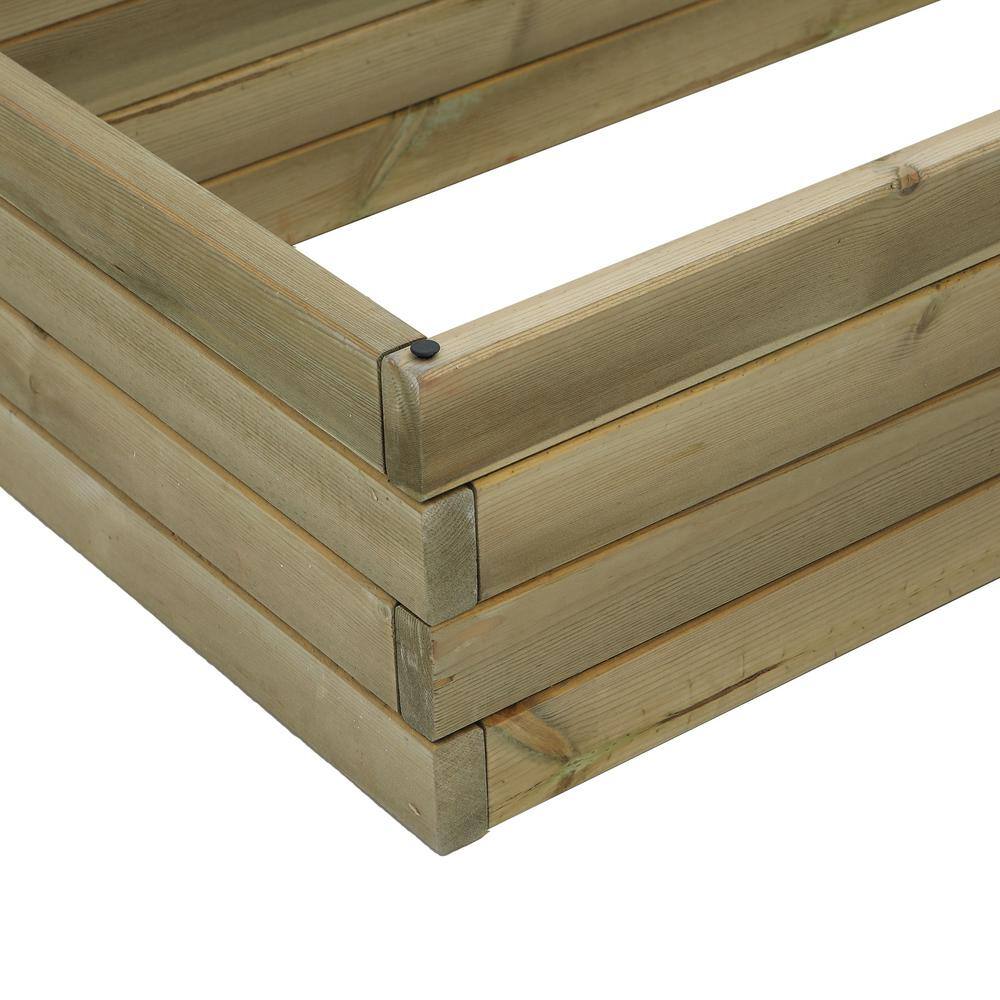 Natural Wood Finish 3.3ft Weather-Resistant Raised Garden Bed
