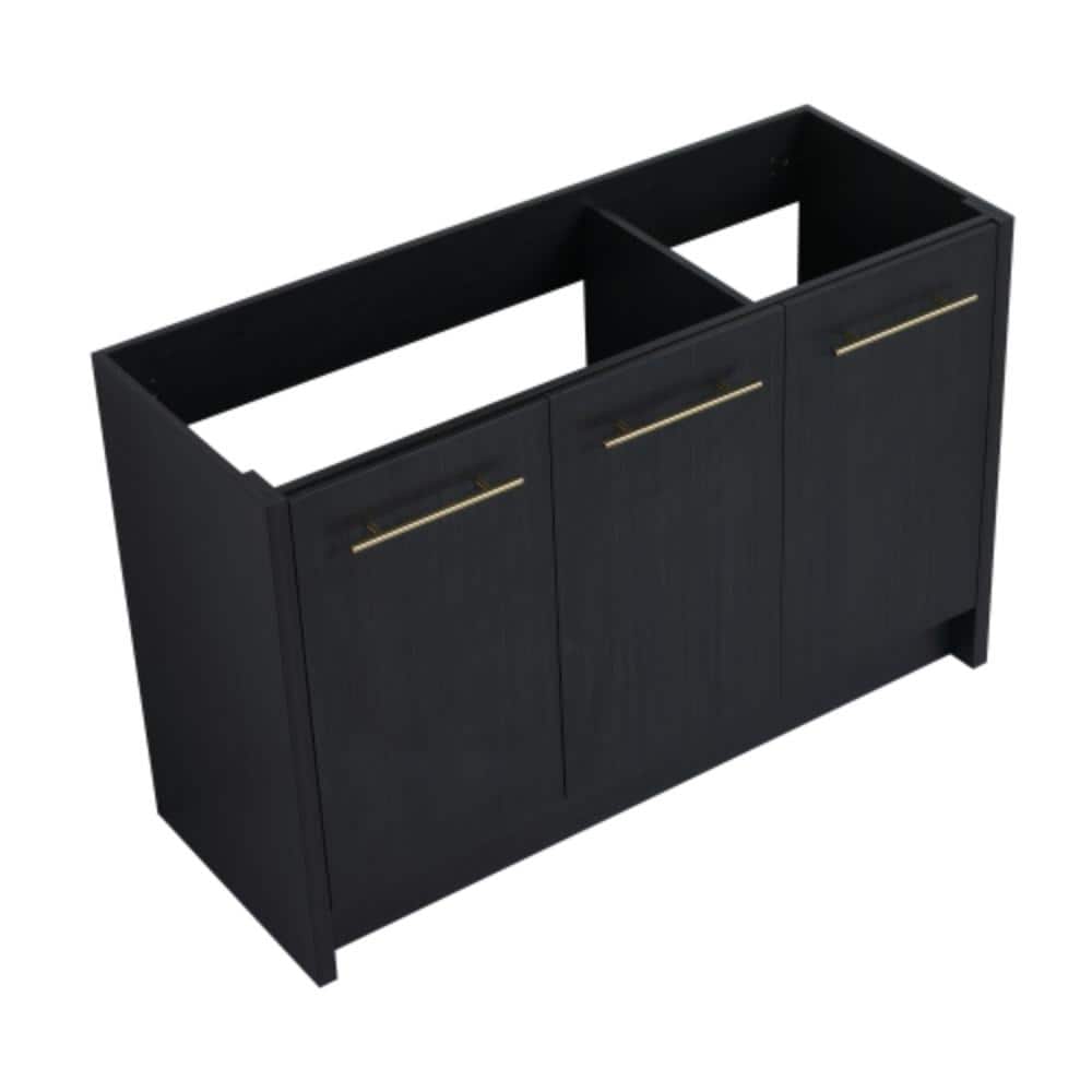 48 in. Modern Freestanding Plywood Bath Vanity Cabinet without Top in Black Chestnut price history on PriceWatchPro