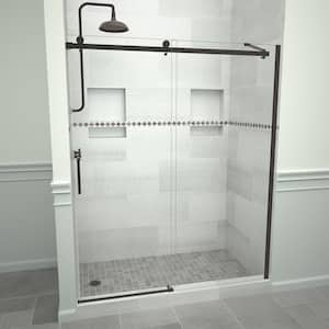 Redi Slide 5300 71 in. W x 76 in. H Semi-Frameless Sliding Shower Door in Oil Rubbed Bronze with Handle