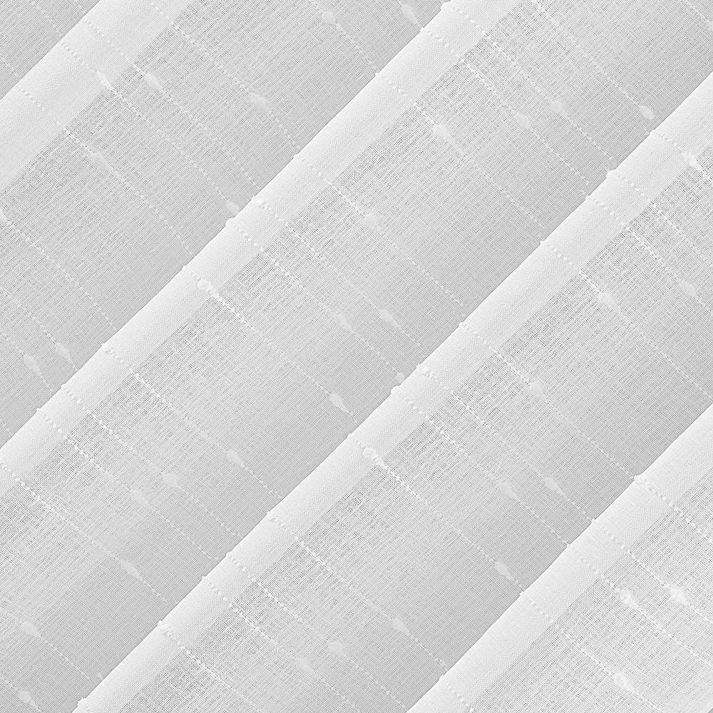White Polyester Light-Filtering Rope Tab Top Curtain Panel, 50" x 84"