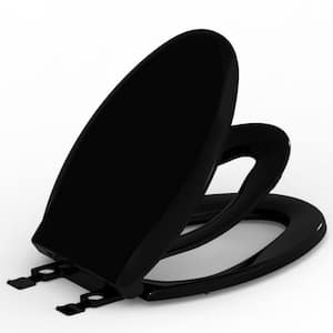 One-piece Design Elongated Closed Front Toilet Seat in Black