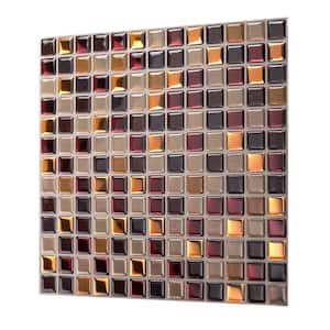 Square Maple 12 in. W x 12 in. H Peel and Stick Decorative Mosaic Wall Tile Backsplash (10-Tiles)