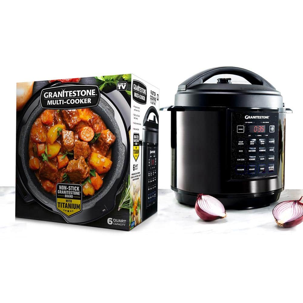 Granite Stone Diamond 6 Qt. Black Electric Triple Layer Titanium