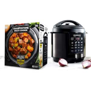 6 Qt. Black Electric Triple Layer Titanium Coating Multi-Pressure Cooker with Built-In Timer and Pre-Settings