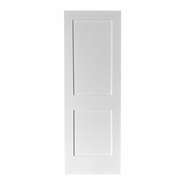 RESO 24 in. x 80 in. Double Panel Solid Core Primed White Composite Smooth Texture Interior Door Slab