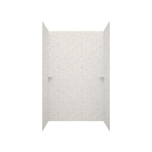 Square Tile 36 in. x 36 in. x 96 in. 3-Piece Easy Up Adhesive Alcove Shower Surround in Bermuda Sand