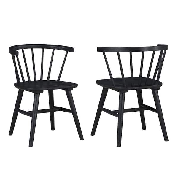 Steve Silver Willow Black Wood Side Chair (Set-2) WIL500KS - The