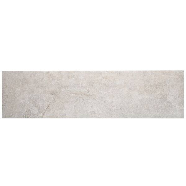Stonewell Smoke White 12.48 in. x 47.24 in. Matte Porcelain Stair Tread Floor Tile (8.18 sq. ft./ Case)