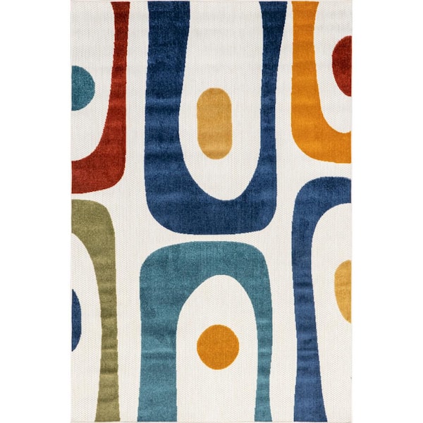 nuLOOM Yolande Multicolor 7 ft. x 9 ft. Abstract Indoor/Outdoor Area Rug