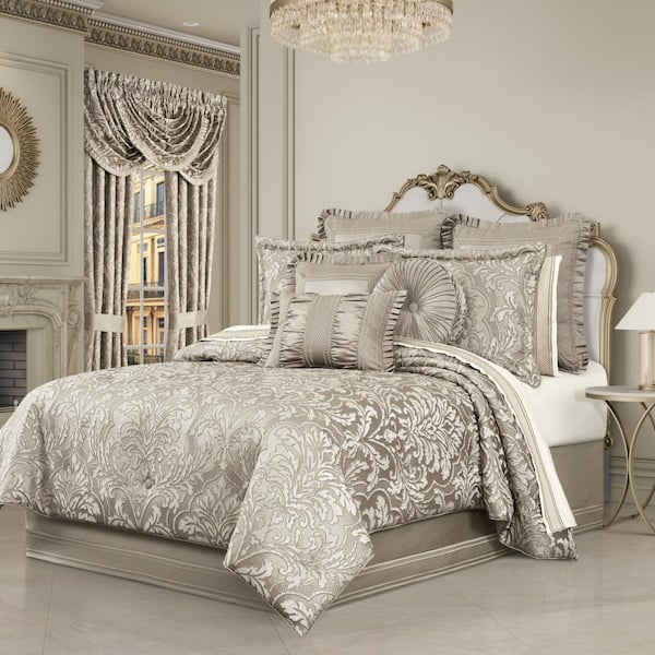Unbranded Branson Flax Polyester Queen 4-Piece Comforter Set