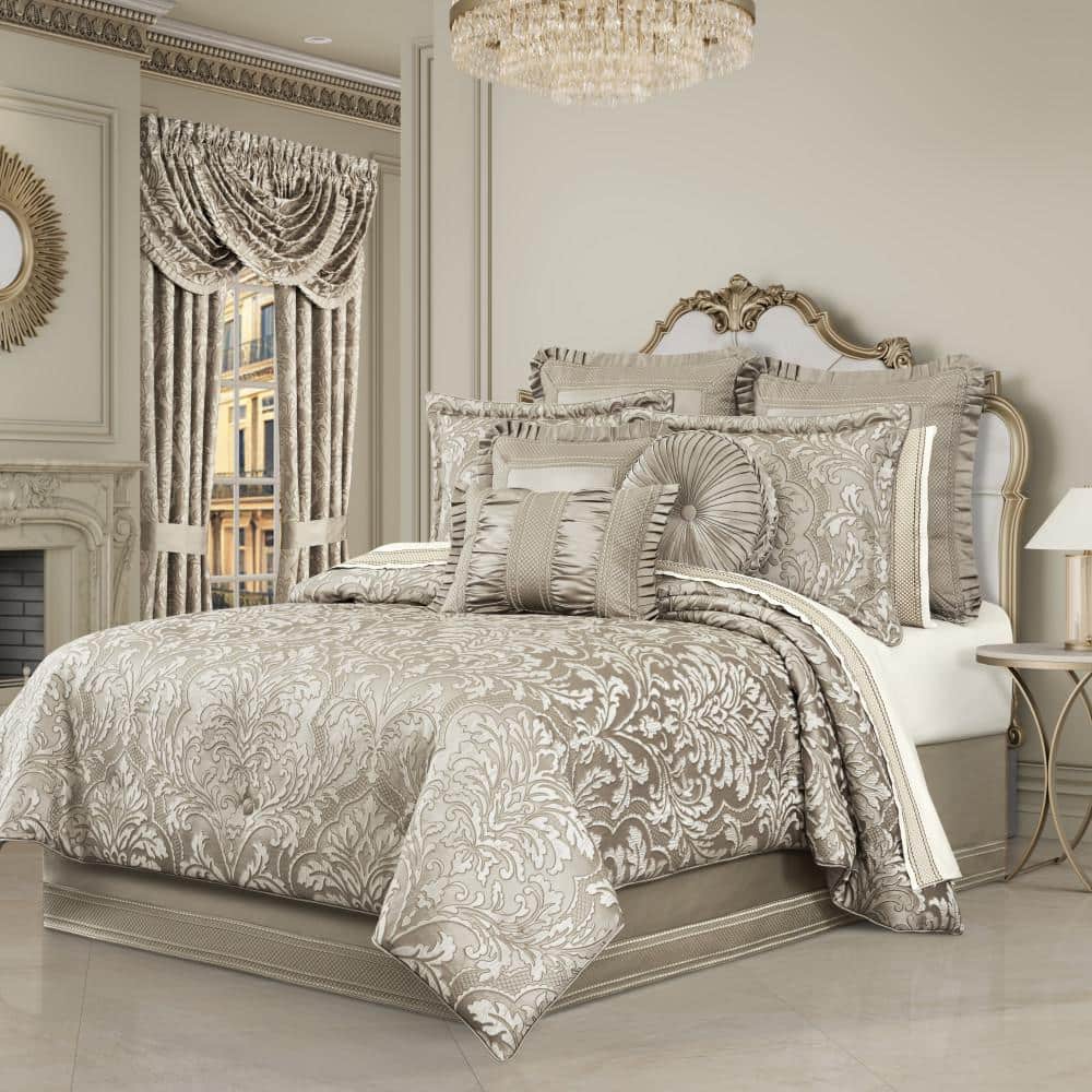 Branson Flax Polyester California King 4-Piece Comforter Set