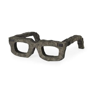 5 in. Brown Eugene Rustic Brown Wooden Eyeglass Sculpture