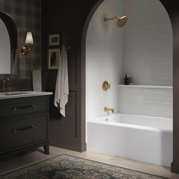Paces 60 in. x 32 in. Soaking Bathtub with Left Hand Drain in White