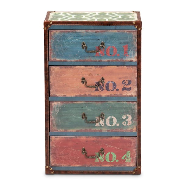 Baxton Studio Amandine Multicolor Storage Cabinet