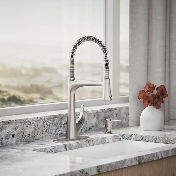 Lilyfield Pro 1 Handle Deck Mount Standard Kitchen Faucet in Vibrant Stainless