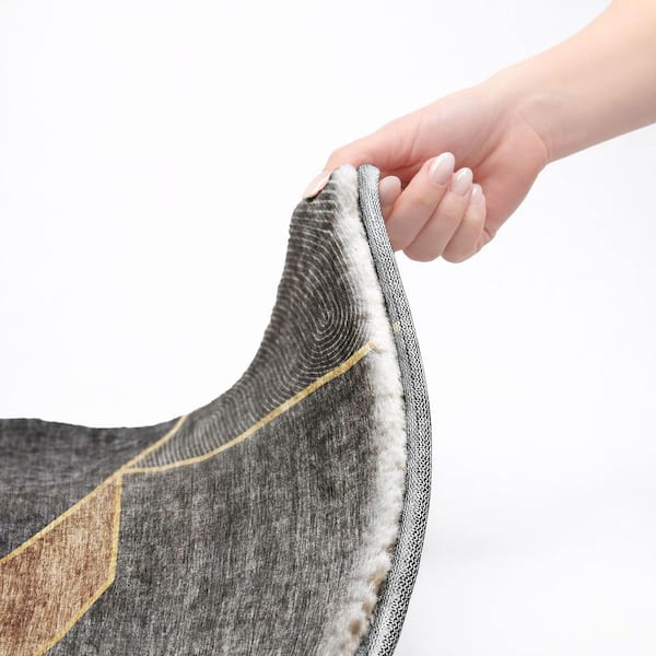 Dream Shag Premium Machine Washable Abstract ADS648 Charcoal 10 ft. x 14 ft. Area Rug