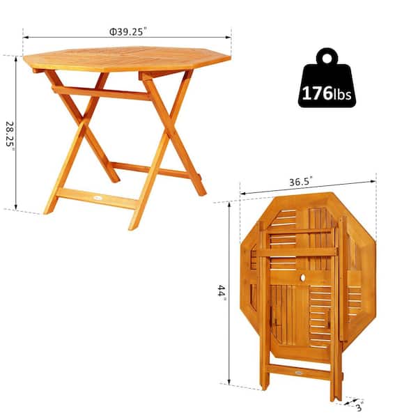 Outsunny 39 in. Wood Octagon Folding Bisto Outdoor Dining