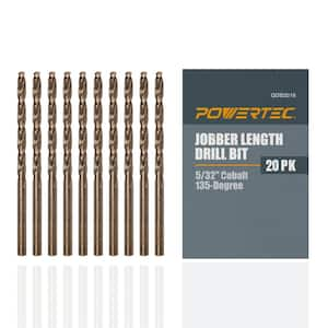 5/32 in. Cobalt Drill Bits, M35 High Speed Steel Jobber Length Twist Drill Bits w/135° Tip (20-Pack)