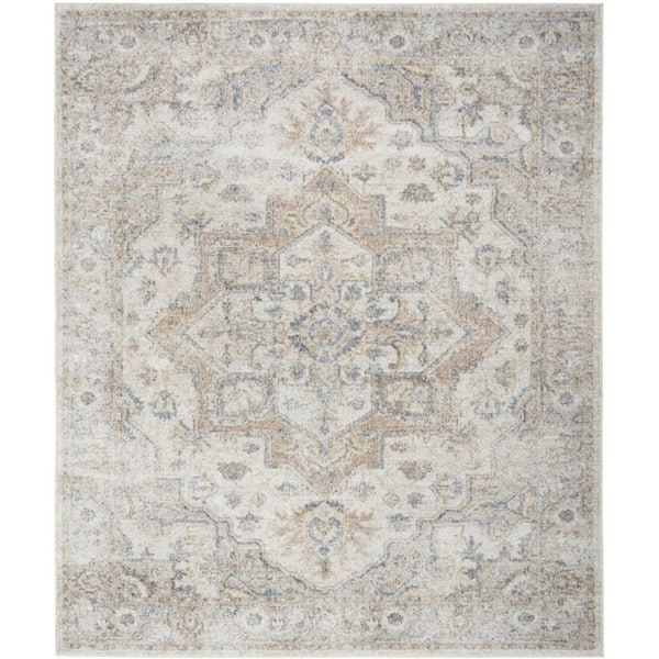 9 ft. x 12 ft. Gray Oriental Power Loom Area Rug